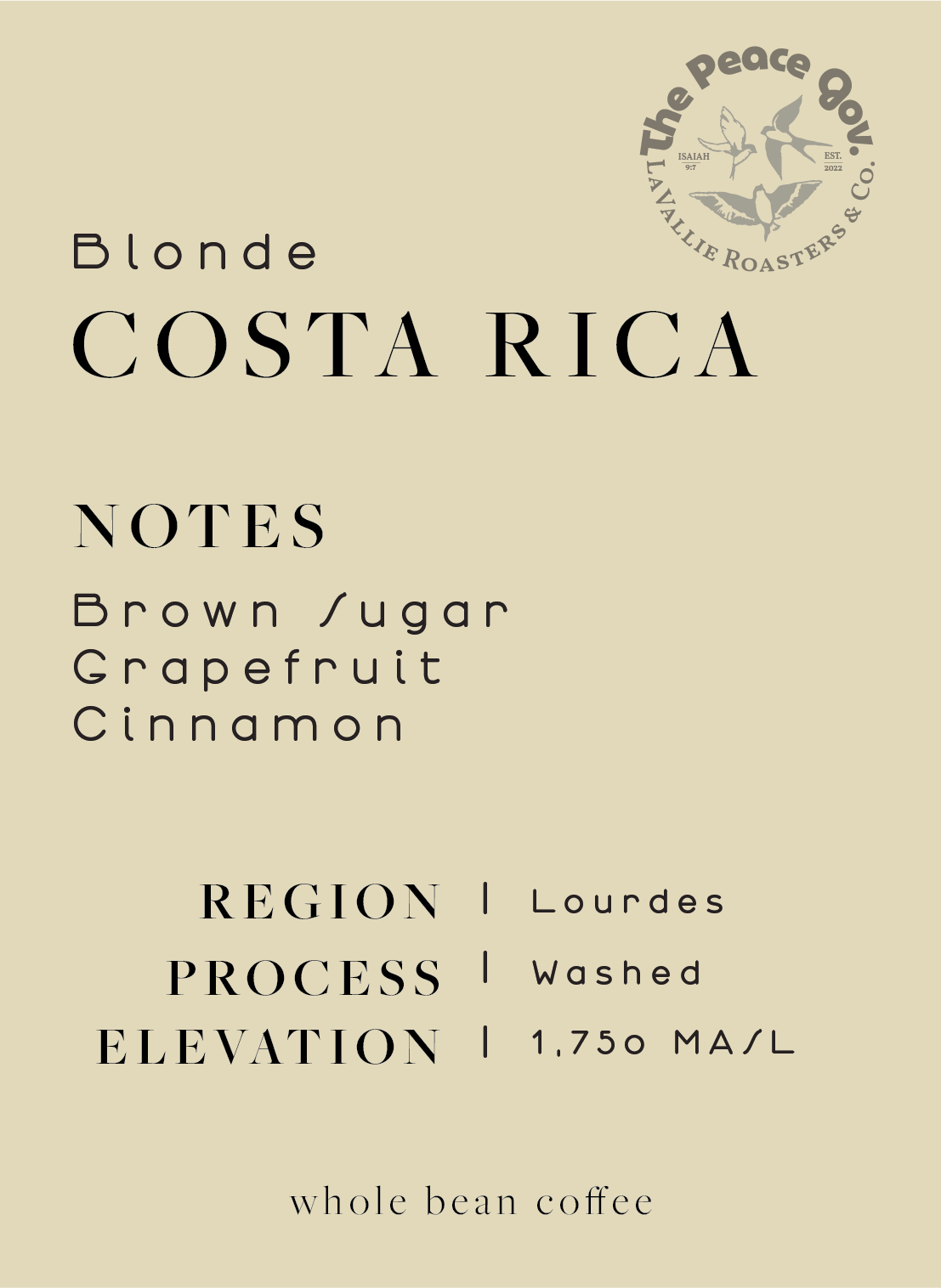 Costa Rica Blonde Roast